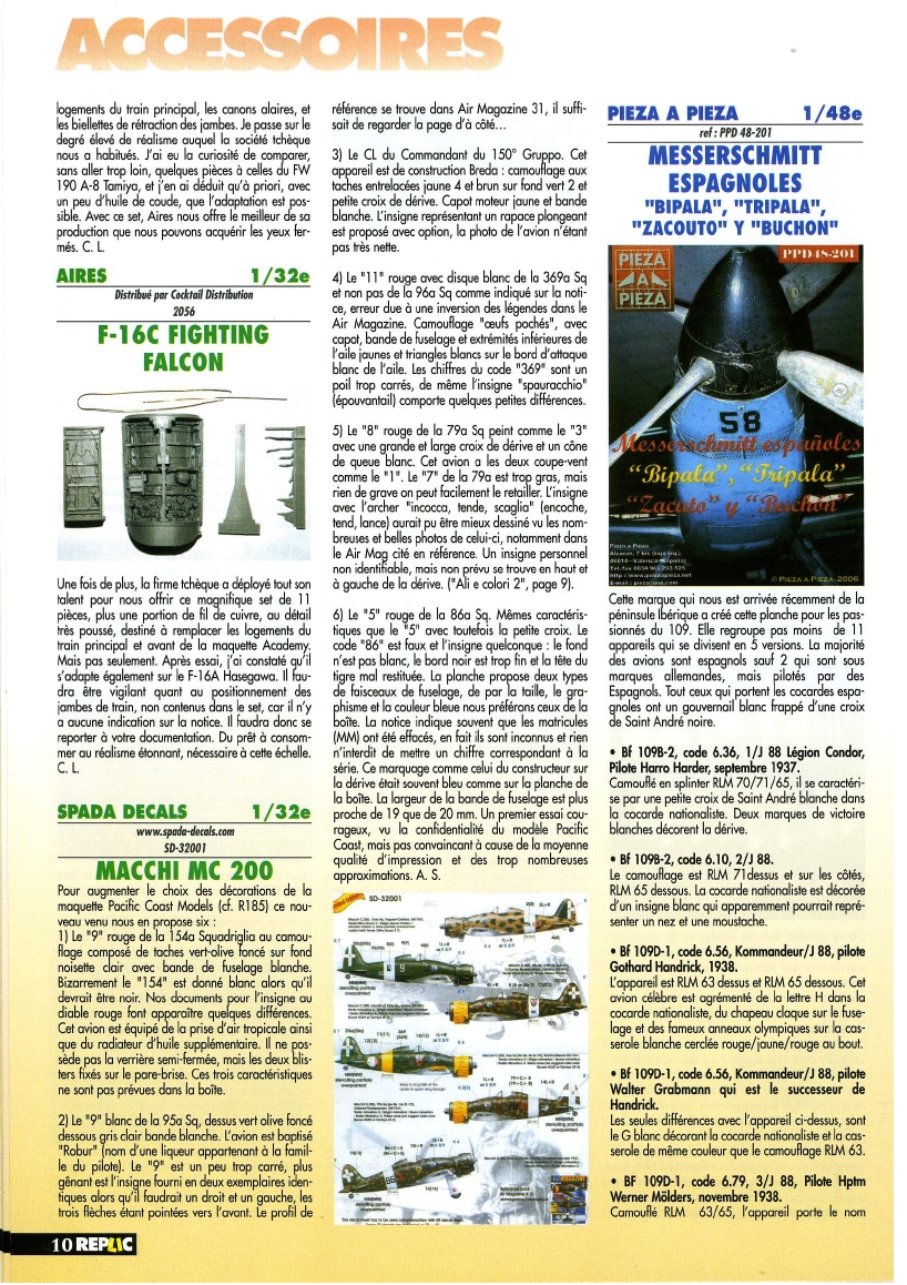 Replic 187 - Potez 631, Ju-88, Typhoon, Resin